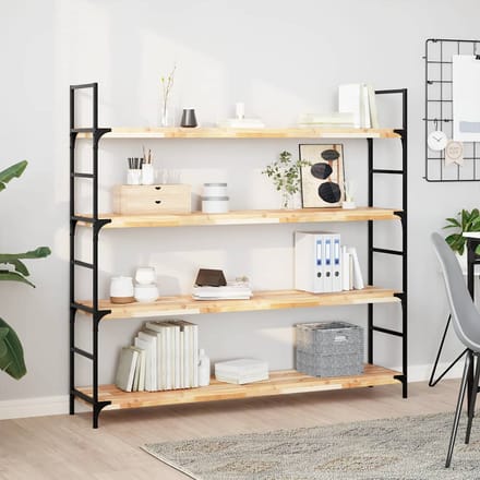 vidaXL - Wandschappen - 2 - st - zwevend - 160x30x4 - cm - onbehandeld - acaciahout