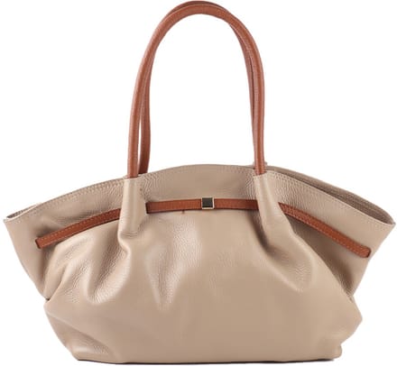 Giuliano Lederen handtas Nayome - Made in Italy - Taupe
