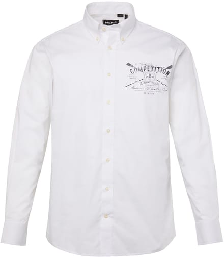 Men Plus - Heren - Overhemd lange mouwen Button-down-kraag Comfort Fit - Sneeuwwit - Maat 5XL