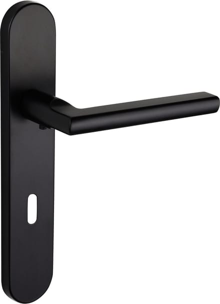 Lavuzo deurkruk Teramo Zwart met afgerond schild SL72 | Per set | Deurklink met schild