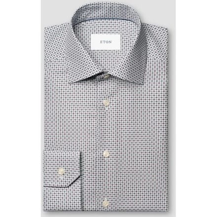 Eton Overhemd Micro Floral Pattern Paars / male