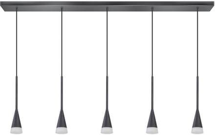 ETH Defender Hanglamp balk mat zwart excl. 5xGU10