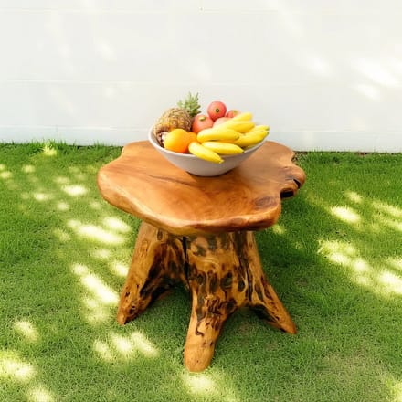 REDOM Salontafel van massief hout, naturel, organische vorm