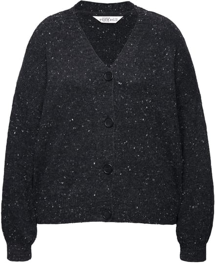 Studio Untold - Dames - Vest oversized pepper & salt - Antraciet melange - Maat 58+