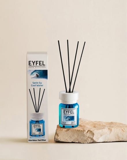 EYFEL - REED DIFFUSER - GEURSTOKJES - HUISPARFUM - COOL WATER - 120ML