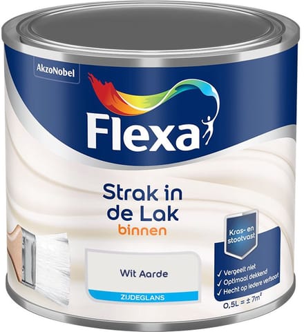 Flexa - Strak In De Lak Binnenlak Zijdeglans - Wit Aarde - Mengverf - 500 Ml