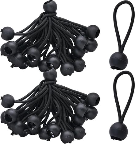 Set van 50 Bungee Balls van 10 cm, Elastische Lussen voor Zeilen, Camping, Bootbescherming en Tuinfeesten