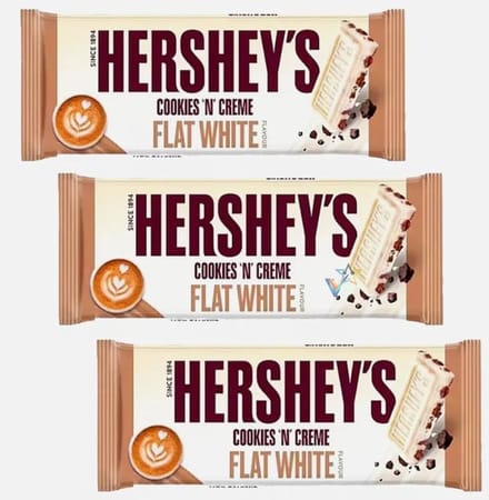 Hershey's Cookies - Chocolate White Flat - 5 x 90g - Voordeelpack - Amerikaanse Chocolade Repen