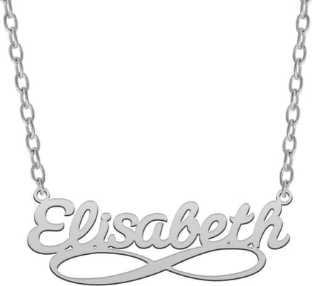 Zilveren naamketting met infinity teken