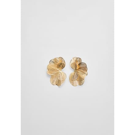 Stradivarius Oorbel waaier bloem textuur  Goud OS