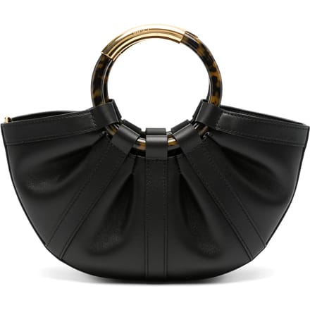 COCCINELLE Leren handtas schoudertas Shell Handbag Smooth Leather Noir zwart