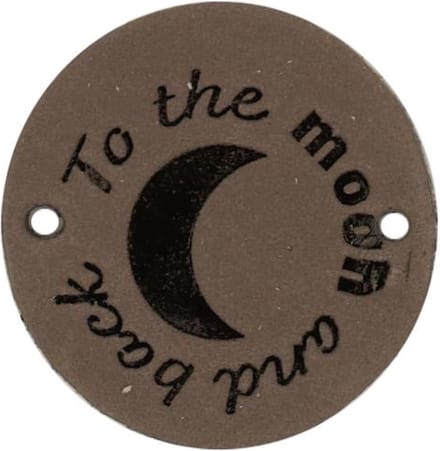 Durable Leren Label – "To the Moon and Back" – Duurzaam & Stijlvol (2 stuks)