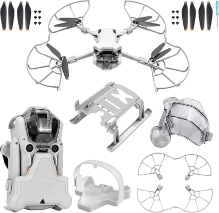 Accessoires Set voor Mini 4 Pro Drone: Propellerbeschermers, Landing Gear, Gimbal Bescherming en Lens Case