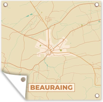 Tuindoek België - Kaart - Bearaing - Plattegrond - Stadskaart - 100x100 cm