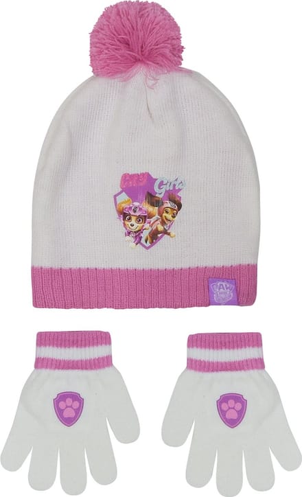 Nickelodeon Winterset Paw Patrol Acryl Wit/roze 3-delig One-size