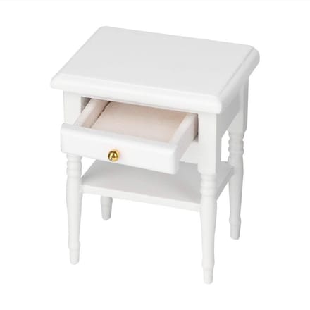 Onf3 - Mini Bedside Table - Wit Houten Speelgoed Meubel - voor