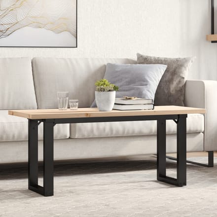 vidaXL - Salontafel - O-frame - 110x40x45,5 - cm - grenenhout - en - staal