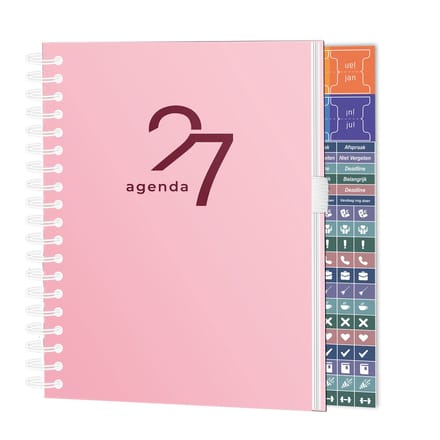 Agenda 2027 – A5 – Weekagenda – Hardcover – Roze