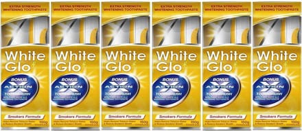 White Glo Smokers Formula Whitening-tandpasta (100 ml) - Verpakking van 6