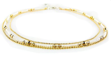model Rosia ketting in zilver verguld en pareltjes