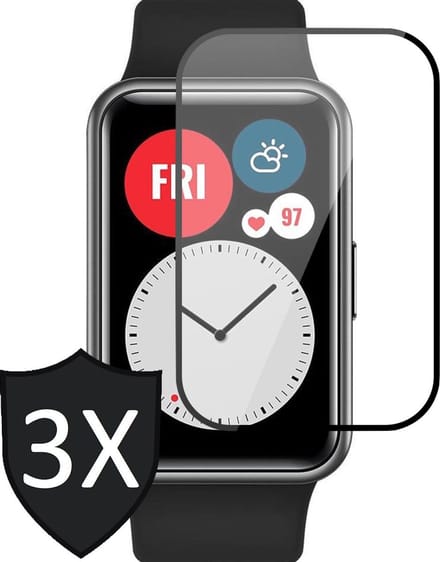 Screenprotector geschikt voor Huawei Watch Fit - Full Screen Protector - 3 Stuks