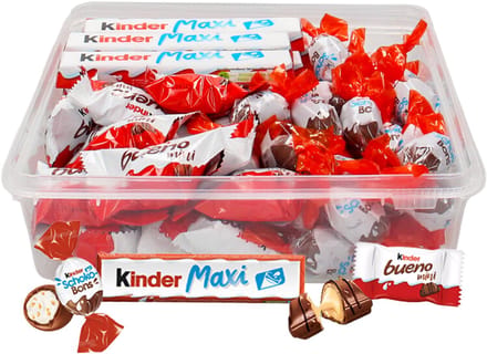 Kinder chocolade mix: Kinder Maxi, Schokobons & Bueno Mini - 623g