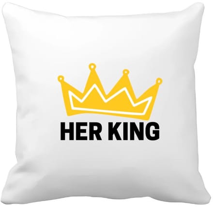 Akyol - her king Kussen hoes - Verjaardag - haar - hem - grappige tekst - 40 bij 40 cm