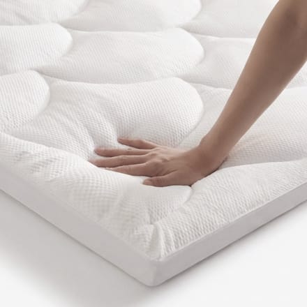 CASABEL Matrasoplegger 160 x 200 cm van verkoelende microvezel, holle vezelvulling 600 g/m², 4 cm dik