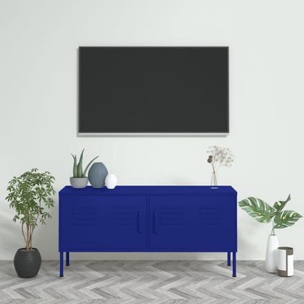 vidaXL - Tv-meubel - 105x35x50 - cm - staal - marineblauw