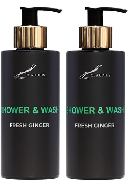 Shower & Wash Fresh Ginger 300 ml - gouden pomp - 2 stuks