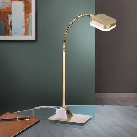 ORION Flexibele LED-tafellamp Tobias, antiek messing