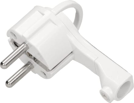 Platte compacte haakse stroomstekker - Wit