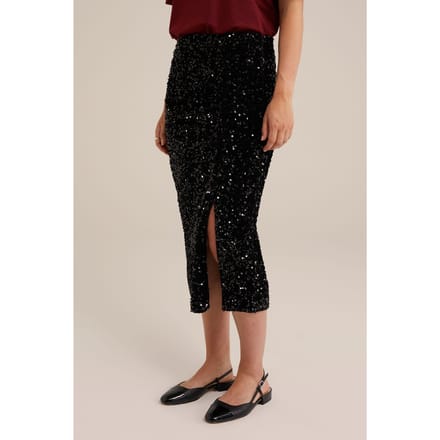 We Fashion Skirt Medium Length Black Maat: S | Midi Rokken Outlet | Dames | Zwart