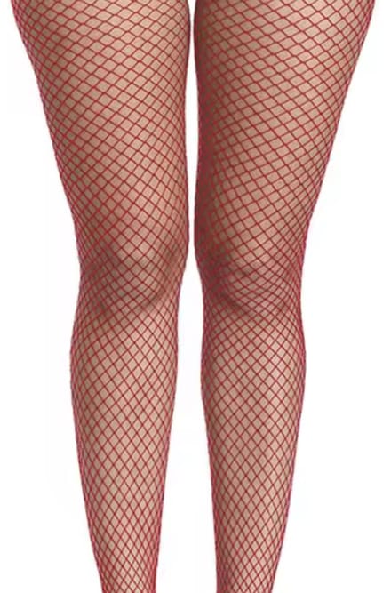 Rode netpanty - Visnetpanty - Rode panty - Rood - One size - CHPN