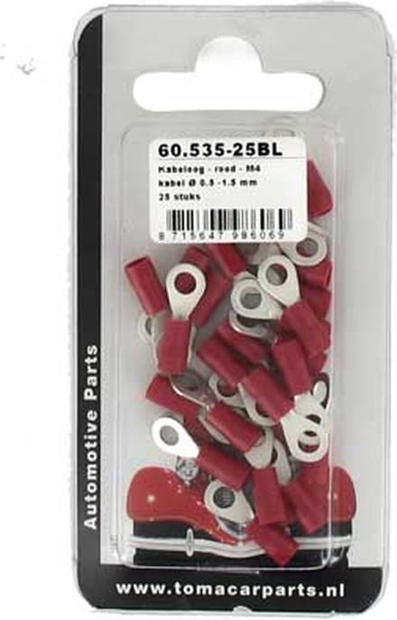 Kabeloog M4 rood 25 stuks blister