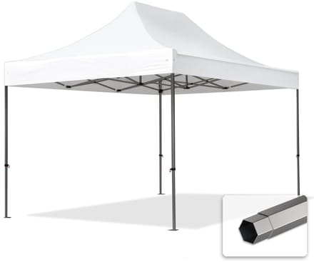 3x4,5 m Easy Up partytent Vouwpaviljoen, PREMIUM staal 40mm, wit