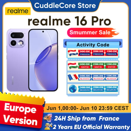Realme 16 pro 5G smartphone euro editie MediaTek dimension Max 200mp camera 6500mah batterij AMOLED hz scherm 8GB+512GB Pebble Grey