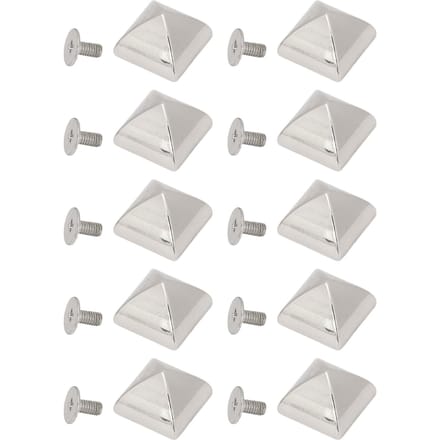 20 Sets Vierkante Puntige Schroefklinknagels Set Zinklegering Piramide Punk Lederwaren Tassen Reparatiekits voor zilver