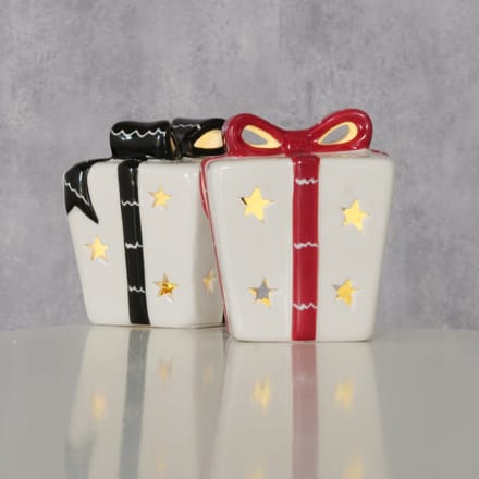 Beeld cadeautje LED H10cm keramiek