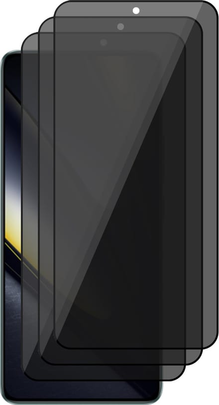 Privacy Screenprotector geschikt voor Poco F6 - 3x Volledig Dekkend Glas Screen Protector