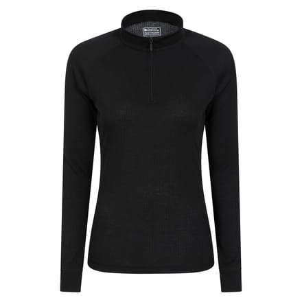 Mountain Warehouse Dames/Dames Talus Zip Neck Thermo met lange mouwen (Zwart)