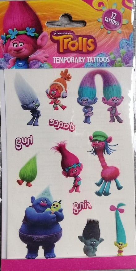 Funny Products, Trolls tattoos, 12 stuks