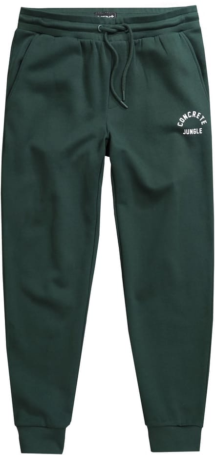 Men Plus - Heren - Joggingbroek print modern fit elastische tailleband 4 zakken - Dennengroen - Maat L