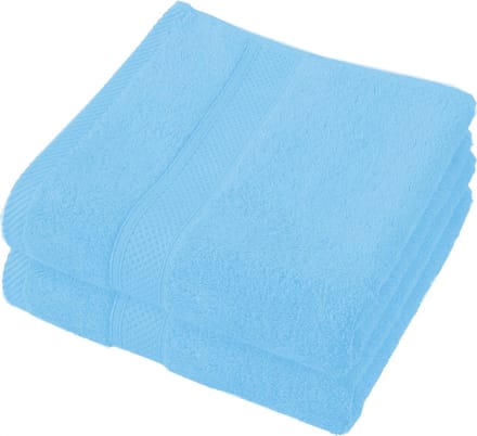 De Witte Lietaer Handdoek Stephanie Sky Blue - Set 2 stuks - 50 x 100 cm - Blauw - Katoen