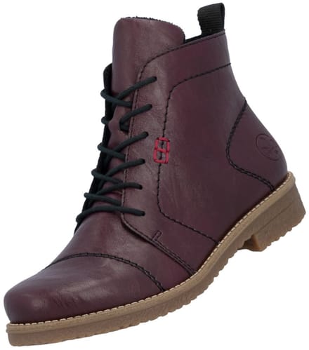 Rieker dames enkellaarsjes 73500-30 rood (bordeaux)