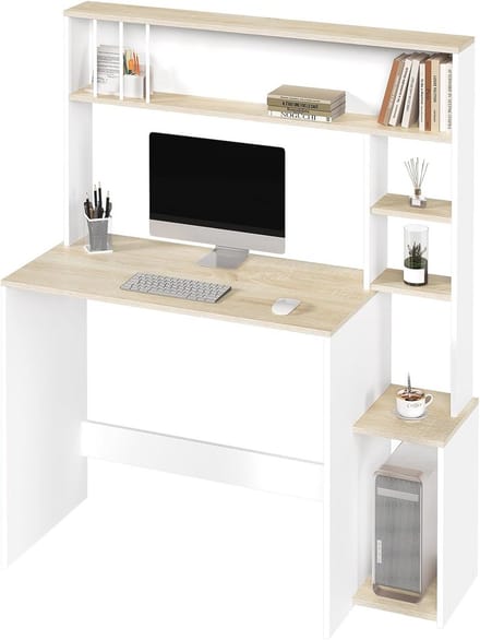 Multifunctioneel Bureau met Planken - 115 x 45 cm - Ruimtebesparend en Stabiel