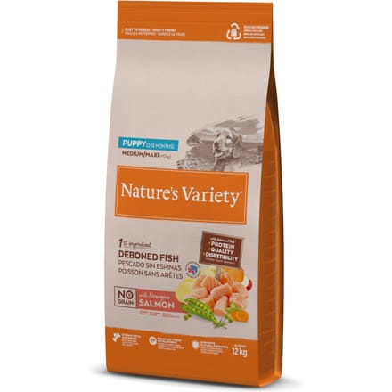 Nature's Variety No Grain Puppy Medium/Maxi Zalm - 12 kg