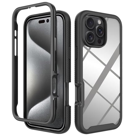imoshion Hoesje - Geschikt voor Apple iPhone 16 Pro Max - 360° Full Protective Case - Zwart