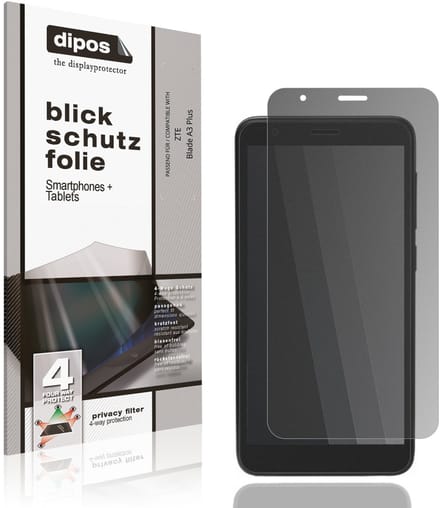 dipos – Matte Privacy Screenprotector geschikt voor ZTE Blade A3 Plus | Anti-Spy Beschermfolie