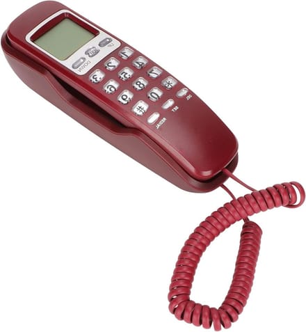 Dailygoody - Draadtelefoon - LCD-scherm - Multi functioneel - Rood - Vaste telefoon - Geschikt voor thuiskantoor - Compact model